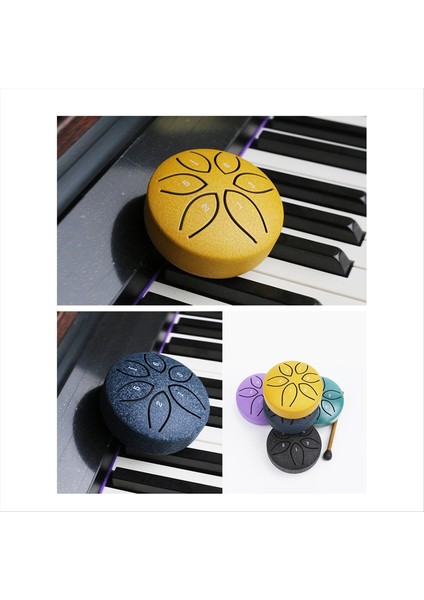 3 Inç 6 Tonlu Çelik Dil Davul Mini El Tava Davulları Davullu Perküsyon Müzik Aletleri Davul Siyah (Yurt Dışından) modelleri