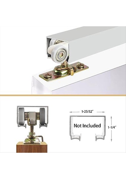 2 Paket Sürgülü Cep Kapısı Donanım Üst Askı Silindirler Tekerlekler Montajı Johnson Parça 1125 &amp; 1500 Donanım Kiti (Yurt Dışından) indirimleri