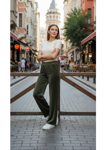 Kadın Fransız Kadife Beli Lastikli Cepli Bol Kesim Eşofman Altı fiyatları