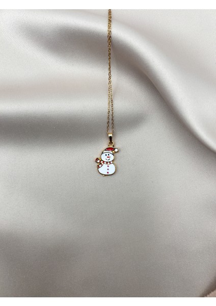 Fıora Kardan Adam Temalı Gold Ayarlanabilir Zincirlik Kolye modelleri