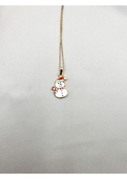 Fıora Kardan Adam Temalı Gold Ayarlanabilir Zincirlik Kolye fırsatları