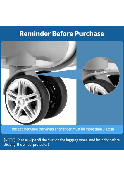 20 Paket Bagaj Tekerleği Kapakları, Yapışkan Silikon Bavul Tekerlek Kapakları, Tek Için Önleyici Bagaj Tekerlek Koruyucusu (Yurt Dışından) fırsatları