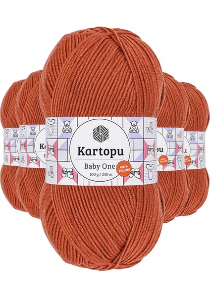 Litaetrend 5 Adet Baby One Tüylenmeyen El Örgü Ipi Yünü Tarçın K1210