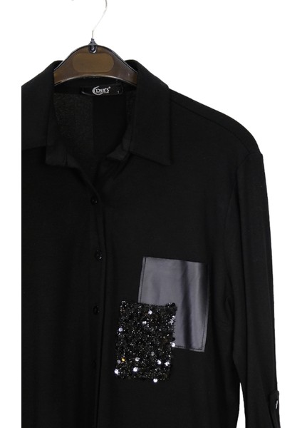 1504 Dee's Düğmeli Iki Cep Sim ve Deri Detaylı modelleri