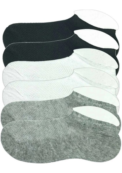 Litaetrend 6 Adet Çocuk Sneaker Patik Çorap Siyah Beyaz Gri