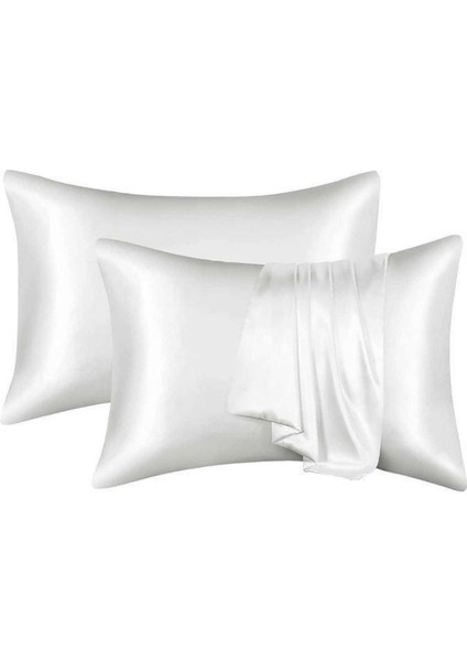 Antibakteriyel Terletmeyen Ipek Saten Yastık Kılıfı 2'li 50X70 Beyaz fırsatları