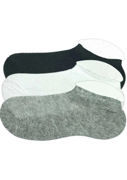 Litaetrend 3 Adet Çocuk Sneaker Patik Çorap Siyah Beyaz Gri