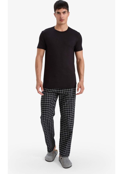 Regular Fit Cepli Uzun Boy Kareli Pijama ALTI C6124AX25WN