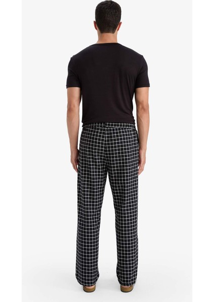 Regular Fit Cepli Uzun Boy Kareli Pijama ALTI C6124AX25WN