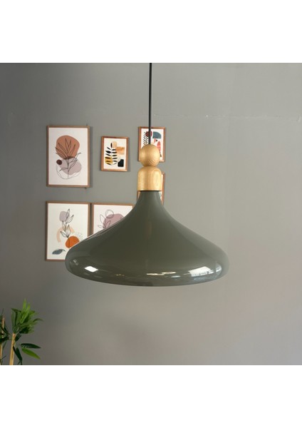 Antrasit Tekli Avize Kalın Ahşap Boncuk Sarkıt Salon Mutfak Pastane Lamba Aydınlatma Avizeler modelleri