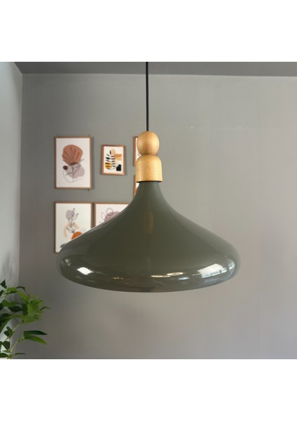 Antrasit Tekli Avize Kalın Ahşap Boncuk Sarkıt Salon Mutfak Pastane Lamba Aydınlatma Avizeler fırsatları