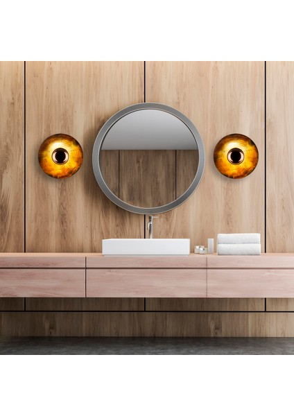 Kurt Vintage Metal Sıvama Tekli Aplik Patine Bakır Kaplama Çap 10CM, Rustik Duvar Lambası KURT-13350 fırsatları