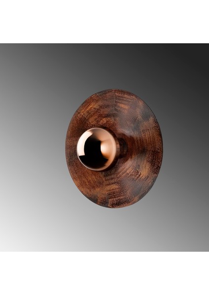 Kurt Vintage Metal Sıvama Tekli Aplik Patine Bakır Kaplama Çap 10CM, Rustik Duvar Lambası KURT-13350