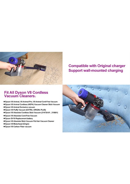 2000MAH V8 Yedek Parça Pil Adaptörü + Ön Filtre 21.6V Hayvan/absolute/kablolu El Tipi Elektrikli Süpürge (Yurt Dışından) fiyatları
