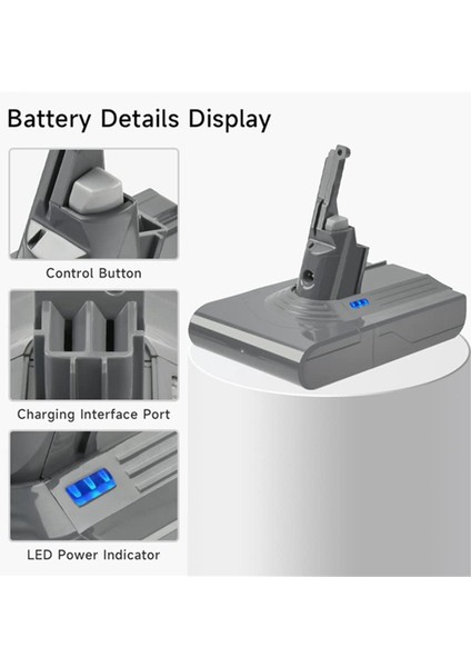 2000MAH V8 Yedek Parça Pil Adaptörü + Ön Filtre 21.6V Hayvan/absolute/kablolu El Tipi Elektrikli Süpürge (Yurt Dışından) modelleri