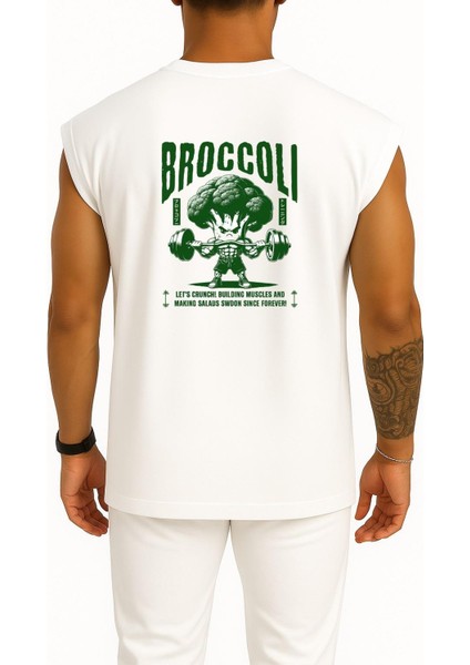 Oversize Brokoli Gym Fitness Yeşillik Göğüs ve Sırt Tasarımlı Atlet fiyatları
