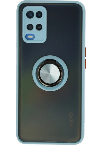 A54 4g Kılıf Montreal Yüzüklü Silikon Kapak - Buz MAVI-(5796)