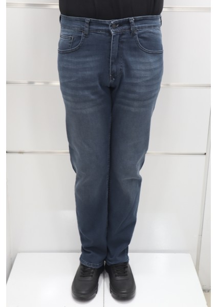 Denim Cartel Fistan Store Erkek Koyu Mavi Yüksek Bel Rahat Kesim Boru Paça Jean Pantolon