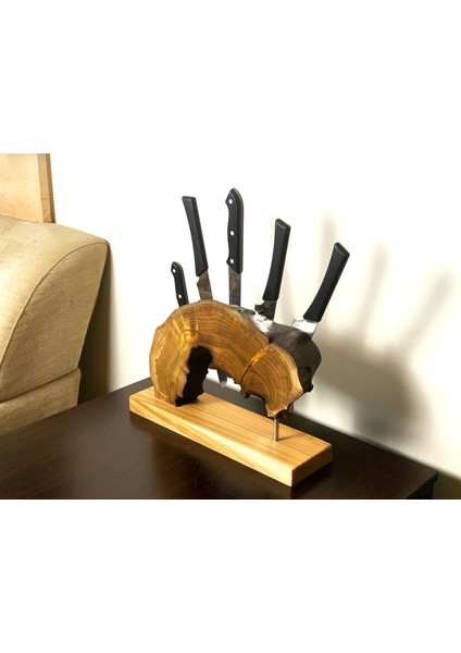 El Yapımı Doğal Kiraz Ağacı Magnetli Bıçaklık | Rustik Mutfak Dekoru | Organik Form ve Güçlü Neodyum Mıknatıs fırsatları