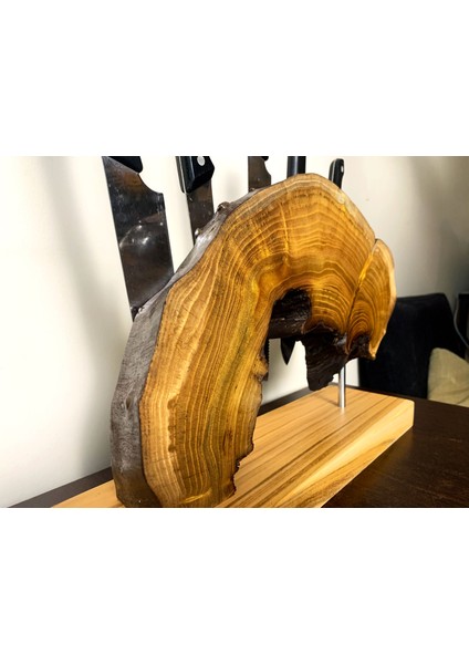 El Yapımı Doğal Kiraz Ağacı Magnetli Bıçaklık | Rustik Mutfak Dekoru | Organik Form ve Güçlü Neodyum Mıknatıs indirimleri