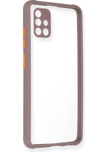 A71 Kılıf Miami Şeffaf Silikon - Açık MOR-(5796)