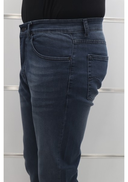 Denim Cartel Fistan Store Erkek Koyu Mavi Yüksek Bel Rahat Kesim Boru Paça Jean Pantolon modelleri