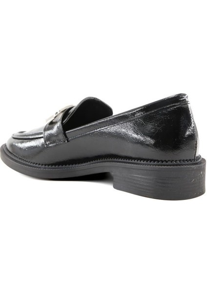 Miss Park Moda 386 K909 Loafer Siyah Rugan Kadın Günlük Ayakkabı modelleri