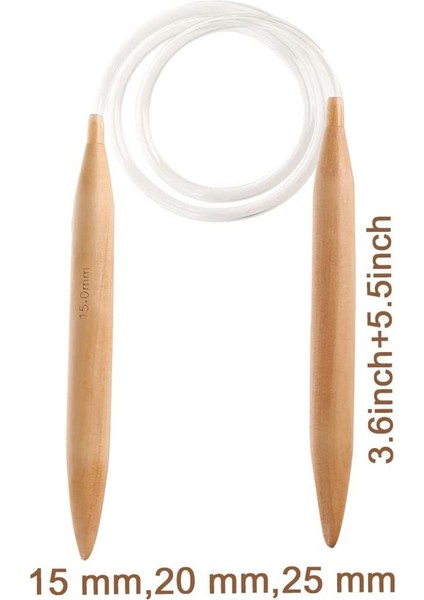 3pc Ahşap Dairesel Örgü Iğneleri, 15/20/25MM Doğal Ahşap Jumbo Iğnesi Tıknaz Iplik Dev Dairesel Örgü Iğnesi (Yurt Dışından) modelleri