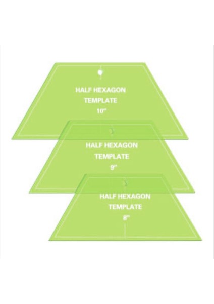 3 Pcs Yarı Hexagon Yakın Tablosu Akrik Yayrık Tablosu Cetren 8 9 10 Inç Yorgan Cetvelleri Kapitone ve Dikiş Için (Yurt Dışından)