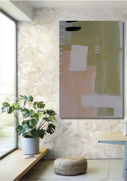 Dekoratif Ahşap Dikdörtgen Tablo Soyut Renkler