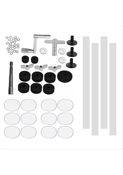 51PCS Zil Standı Kollu Zil Kılıfları Zil Yıkama Taban Kanat Fındıkları Zil Tamburu Yedek Parçaları (Yurt Dışından)