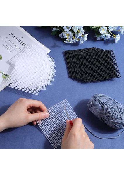 20PCS Plastik Tuval Sayfaları 10X10CM Plastik Örgü Iğne Noktası Tuval Nakış Için Elastik Örgü Kumaş Pedler (Yurt Dışından) fiyatları
