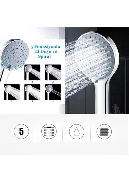 5 Fonksiyonlu Maya El Duşu Duş Başlığı fiyatları
