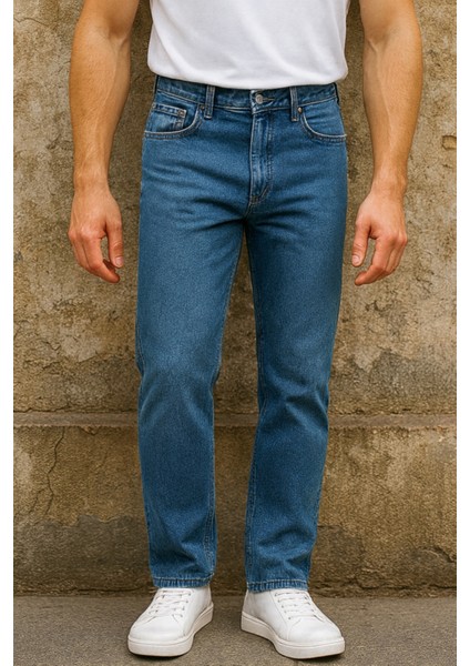 Cedy Denım Erkek Yüksel Bel Bol Kesim Boru Paça Kot Pantolon Reguler Fit Jean C336