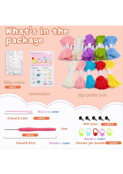 4pcs Dıy Tığ Işi Penguen Kiti El Örgü Iplik Iğneleri Peluş Bebek Kolay (Mavi, Yeşil, Mor, Pembe) (Yurt Dışından) fiyatları