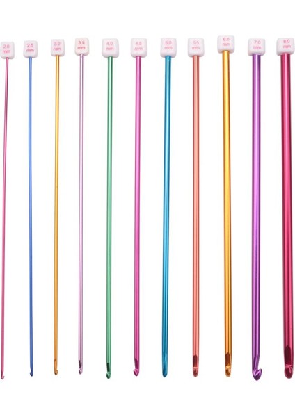 11PCS 27CM Çok Renkli Alüminyum Tunus Afgan Tığ Işi Örgü Iğneler 2-8mm (Yurt Dışından) fiyatları