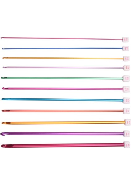 11PCS 27CM Çok Renkli Alüminyum Tunus Afgan Tığ Işi Örgü Iğneler 2-8mm (Yurt Dışından) modelleri