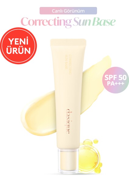 Güneş Koruyucu,ton Eşitleyici ve Pürüzsüzleştirici Baz Dasıque Correcting Sun Base (#03 Lemon Cream)