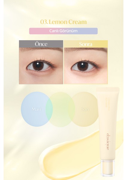 Güneş Koruyucu,ton Eşitleyici ve Pürüzsüzleştirici Baz Dasıque Correcting Sun Base (#03 Lemon Cream) fiyatları