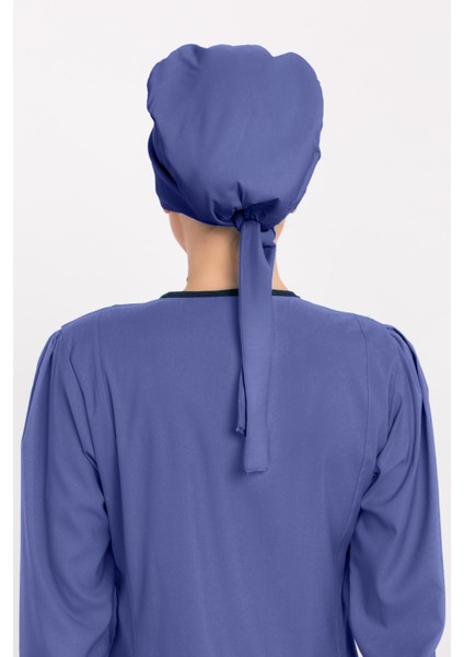 Düz Fırtına Mavisi Tesettür Doktor Hemşire Hastane Aşçı Cerrahi Bone fırsatları