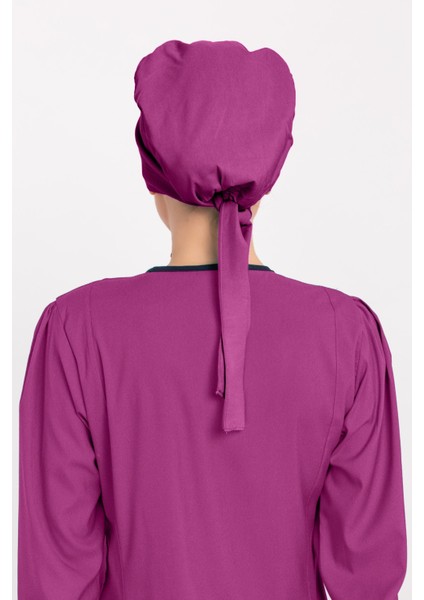 Düz Açık Mor Doktor Hemşire Hastane Medikal Tesettür Cerrahi Bonesi fırsatları