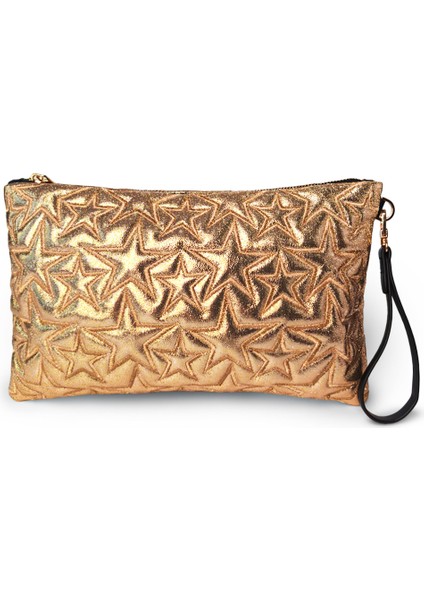 Yıldız Desenli Platin Portföy Çanta