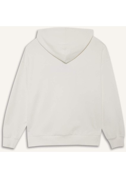 Oversize Geniş Kalıp Kapüşonlu Baskılı Sweatshirt F6089AX25AU