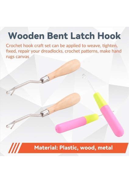 Bent Mandal Kanca Tığ Işi Iğne Kancası, Ahşap Bükülmüş Mandal Kanalı Plastik Kıvrımlı Tığ Işi Iğne Saç Halı Yapımı (Yurt Dışından) fırsatları