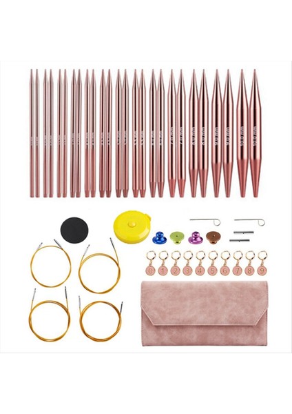 Alüminyum Değiştirilebilir Dikiş Tığ Işi Iğneler Dairesel Örgü Iğneleri Set Dokuma Iplik Örgü Aletleri Örgü Kiti C (Yurt Dışından)