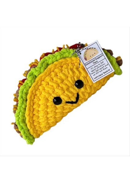 Tığ Işi Bebek Küçük Duygusal Destek Tığ Işi Mini Taco Karikatür Sevimli Tığ Işi Bebek Taco Peluş Tezahürat Oyuncak Örme Bebek (Yurt Dışından)