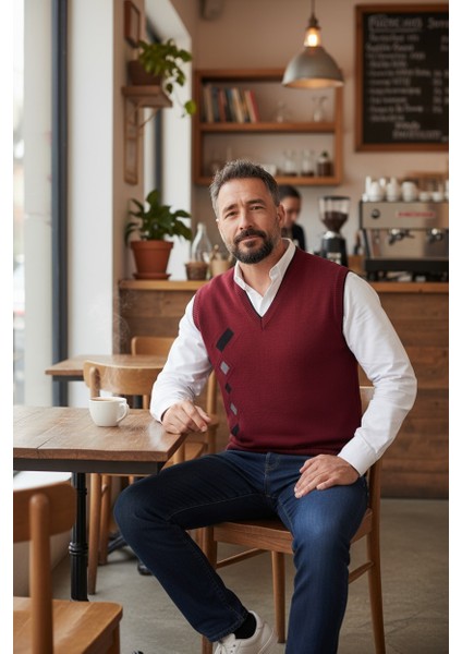 Erkek Çelik Örgü Intersiye Kışlık Kalın Triko V Yaka Triko Örgü Tüylenmez Baba Süveter fiyatları