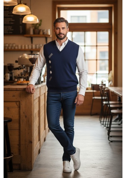 Erkek Çelik Örgü Intersiye Kışlık Kalın Triko V Yaka Triko Örgü Tüylenmez Baba Süveter fiyatları