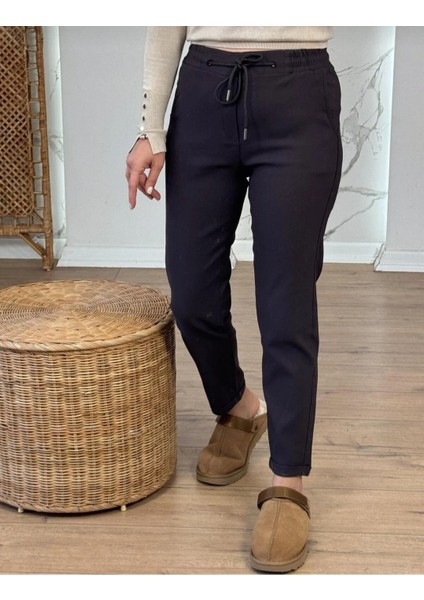 Kadın Full Likralı Beli Bağçıklı Süper Rahat Duble Paça Bilek Boy Üst Düzey Pantolon fırsatları