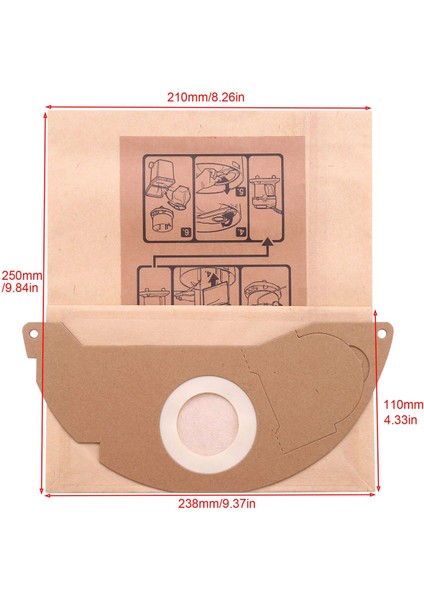 WD2250 A2004 A2054 Mv2 Makine Aksesuarı Için 5 Adet/takım Elektrikli Süpürge Kağıt Çöp Toz Torbaları (Yurt Dışından) modelleri